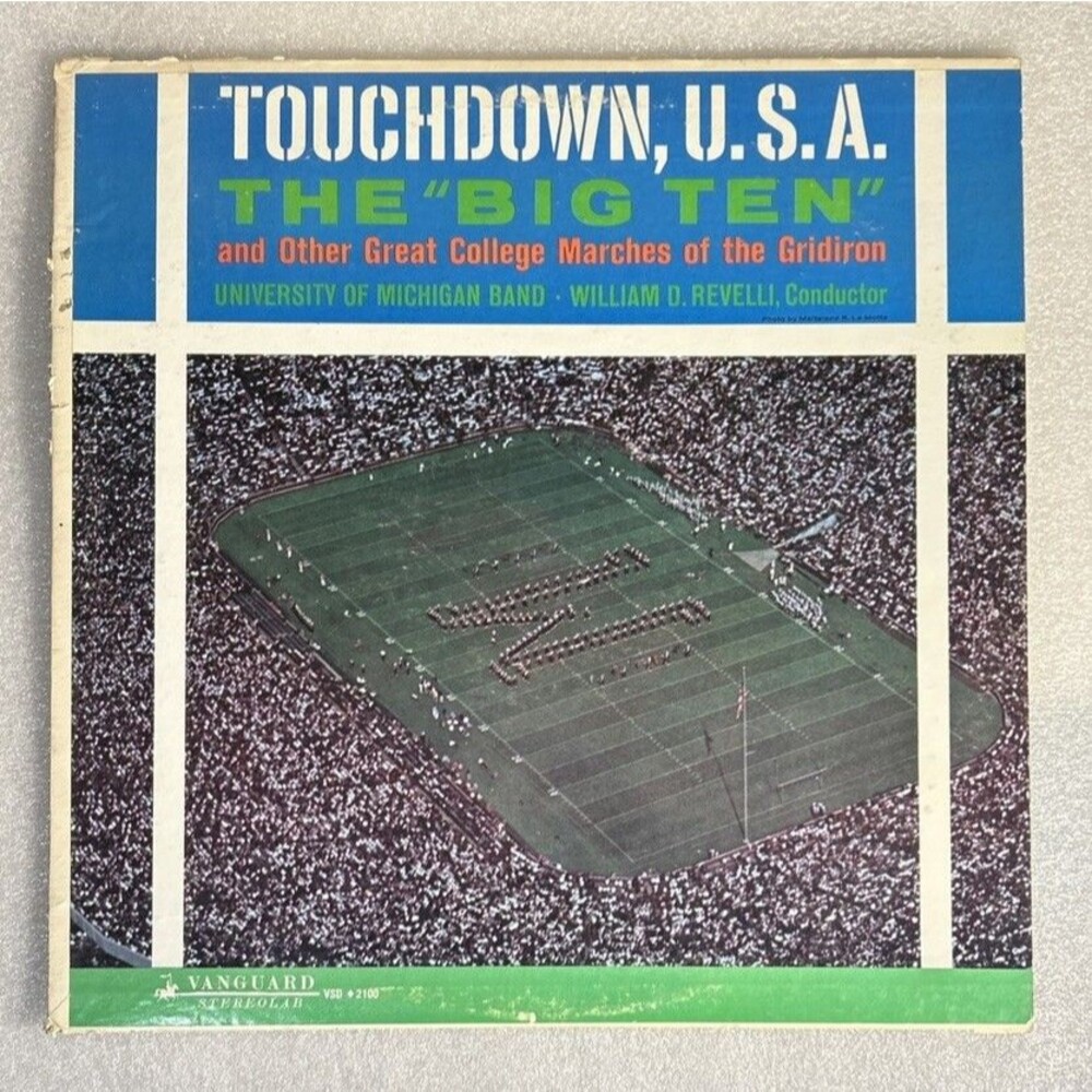 1961 University Of Michigan Band "Touchdown, U.S.A." 33 1/3 RPM LP Record